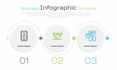 Set line Online real estate, Real and Price negotiation. Business infographic template. Vector