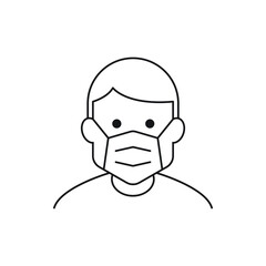 Man in medical facemask icon design. vector illustration