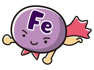 Fe(鉄分)のキャラクターのイラスト