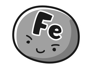 Fe(鉄分)のキャラクターのイラスト