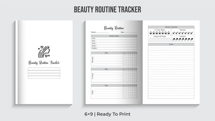 Beauty Routine Tracker. Beauty Logbook. Makeup Tracker
