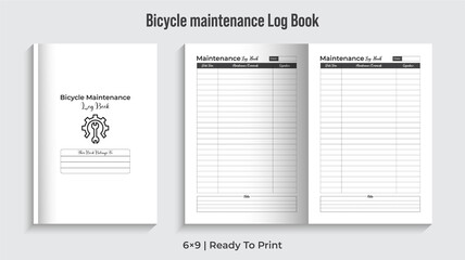 Bicycle Maintenance logbook. Bicycle Notebook