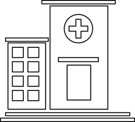 Vector symbol of a hospital building on a white background.eps