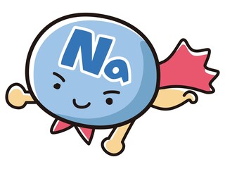 Na(ナトリウム)のキャラクターのイラスト