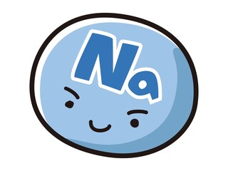 Na(ナトリウム)のキャラクターのイラスト