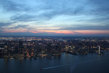 sunset over the city