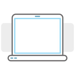 Abstract single laptop icon. Flat vector illustration. Desktop monitor computer. Vector illustration. stock image. 