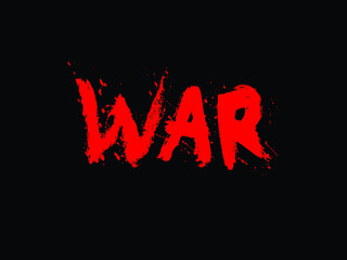 War typhograpy with red grunge style graphic design