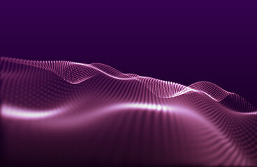 Abstract background particles wave. Particles wave background