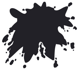 Dark splash silhouette with drops over white background, Vector illustration