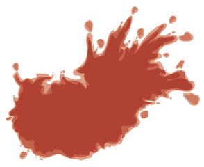 Red splatter with some drops over white background, Vector illustration