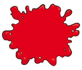 Fototapeta na wymiar Ketchup splash with some tomato seeds in cartoon style, Vector illustration