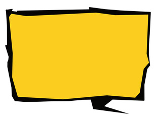 Empty yellow dialog box with squared borders, Vector illustration