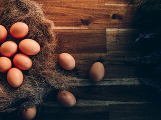 Eggs on table