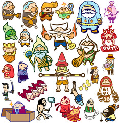 人物のイラスト素材　古い時代の人物　キャラクターデザイン