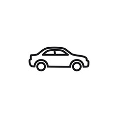 Fototapeta na wymiar Car vector icon. Side view car black symbol isolated. Automobile sign in simple style Vector illustration