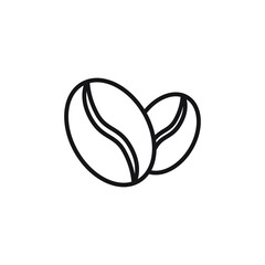 coffee bean icon Caffeine symbol. Flat vector illustration isolated on a white background.