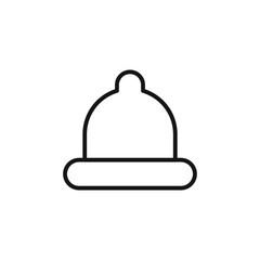 Condom icon, logo, symbol, sign. Isolated on a white background. Simple flat style graphic design. Black and white