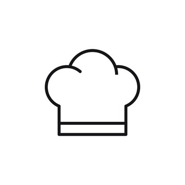 Chef line hat icon, outline vector sign, linear pictogram style isolated on white. Cooking symbol, logo illustration. Editable strokes