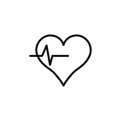 outline of heart beating lifeline in heart vector icon. simple black line element illustration isolated from editable heart stroke vector medical concept beat life line in icons on white background