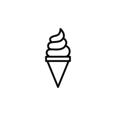 Ice cream cone vector icon isolated on a white background. Trendy ice cream symbol. Ice cream logo illustration