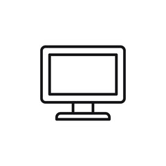 Computer monitor icon. Flat PC symbol. Vector illustration