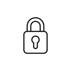 Padlock icon template. Black key isolated on a white background. padlock illustration for application, site. Private access icon, restricted access. Vector illustration