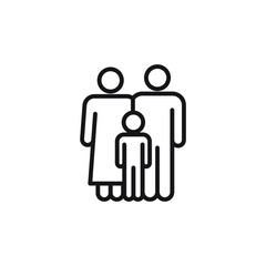 Family, parent and child, linear icons. In line with editable strokes