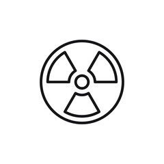 Ikon radiasi. Simbol radiasi. Radioactive material, danger or risk. Simple flat design isolated on white background. Stock illustrations