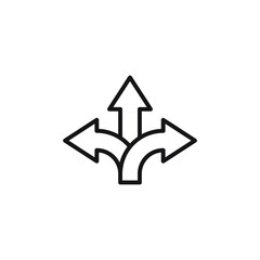 crossroads vector signage icon simple vector illustration. Road sign three ways