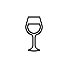 wine glass line  icon, celebration concept, glass wine cup on white background, wine glas icon in outline style for mobile and web design. Vector graphics.
