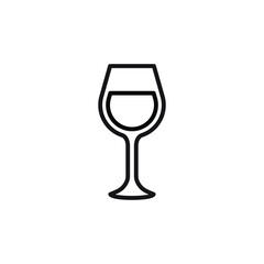 wine glass line  icon, celebration concept, glass wine cup on white background, wine glas icon in outline style for mobile and web design. Vector graphics.