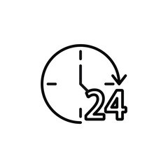 24 hours icon. Vector illustration on a white background