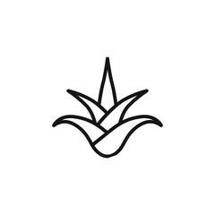 Aloe plant with leaf flat vector icon for apps and websites