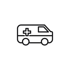 Ambulance Icon Vector. Ambulance Design Line