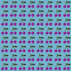 Summer cherry print for fabrics and textiles and packaging and wrapping paper and hobbies and kids