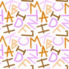 School seamless alphabet pattern for fabrics and textiles and packaging and kids and wrapping paper