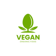 Eco food tree fork spoon leaf logo icon vector image