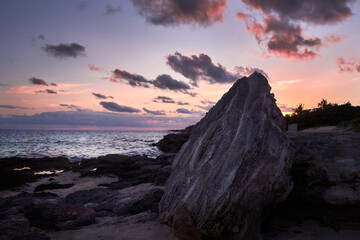 sunset over the rocks
