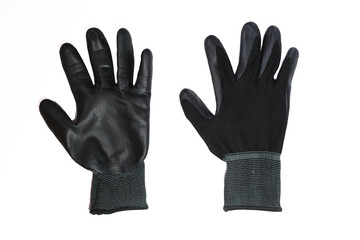 Obraz premium black gloves isolated on white background. A pair of work gloves