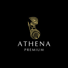 Goddess athena logo design icon template