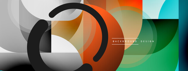 Fototapeta premium Geometrical minimal wallpaper. Geometric shapes. Vector illustration for wallpaper banner background or landing page