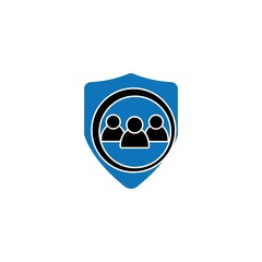 Group of people protected icon logo, vector design