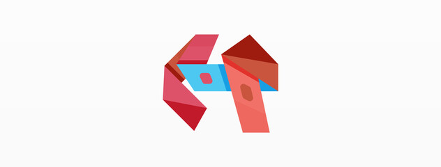 Creative geometric wallpaper. Abstract ribbon style line composition. Techno business template for wallpaper, banner, background or landing