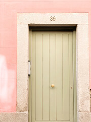 old door with wall green