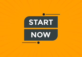 Start now button. social media post design. Colorful banner template
