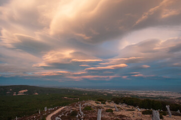 Sunset traveling by punta arenas