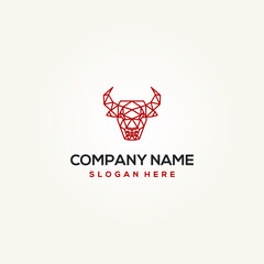 Fototapeta na wymiar Bull head absract logo concept design