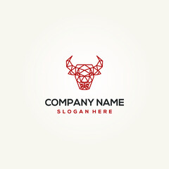 Bull head absract logo concept design
