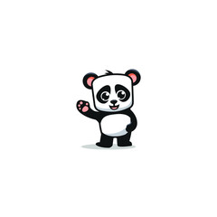 Panda character vector design with outline